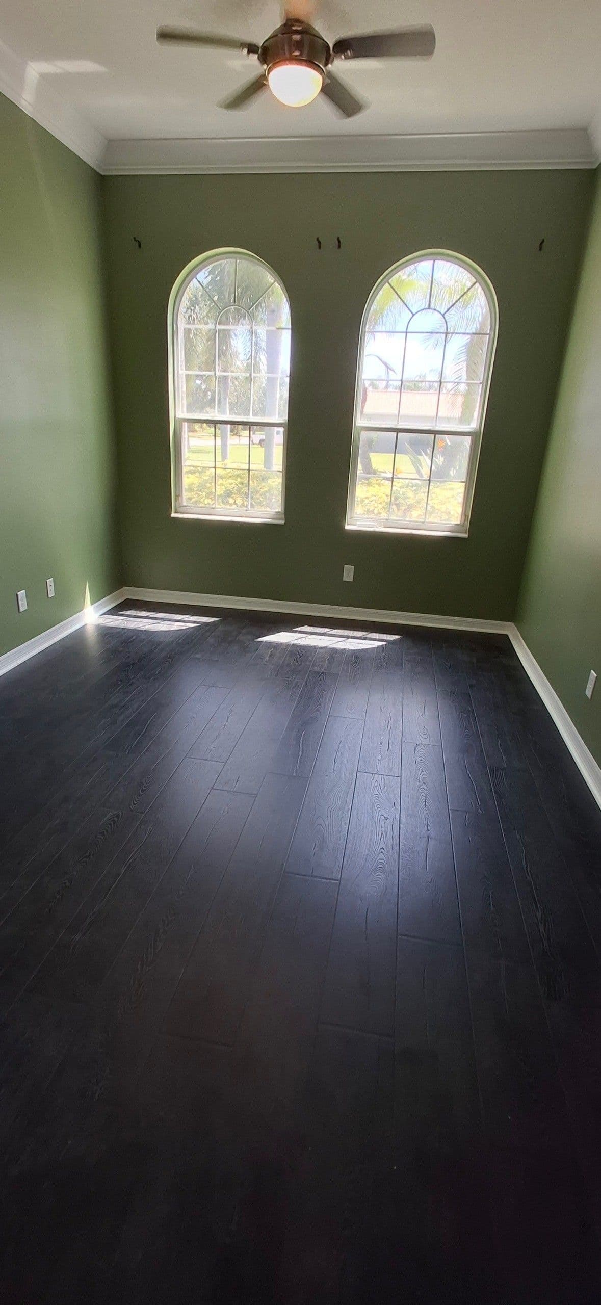 Project Home Office Makeover in Bradenton with Dark Wooden Flooring image