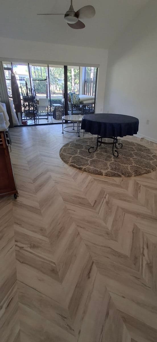 Project Chevron Pattern Vinyl Plank Flooring Installation image